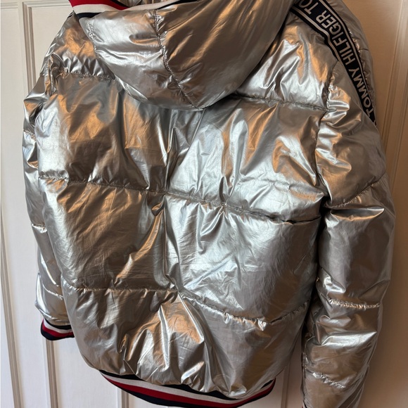 Tommy Hilfiger Silver Puffer Jacket - Picture 3 of 5